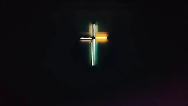 Abstract Glowing Cross Graphic, minimal, dark-mode, dark