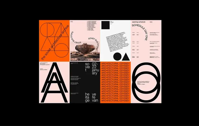 Abstract Geometric Identity Grid, minimal, swiss, high-contrast