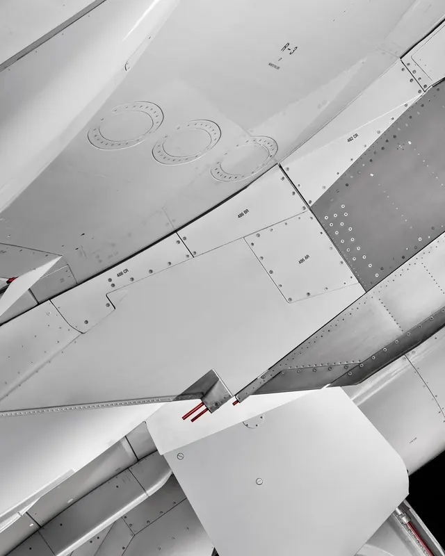 Aircraft Wing Detail, technical, minimal, monochrome