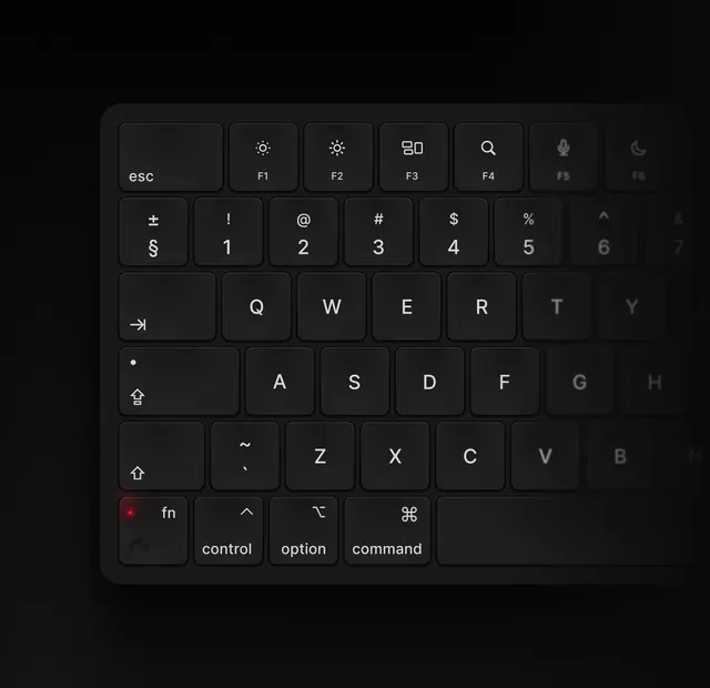 Minimal dark keyboard layout specimen, minimal, dark-mode, dark