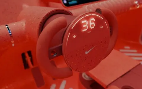 Sport device product close-up, photographic, minimal, warm