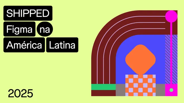 Figma Latina announcement graphic, lime and neon, flat, geometric, vibrant