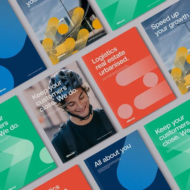 Colorblock branding collateral suite, geometric, minimal, vibrant