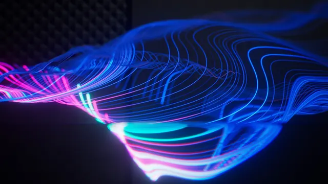 Abstract Neon Waveform, gradient-heavy, dark-mode, dark