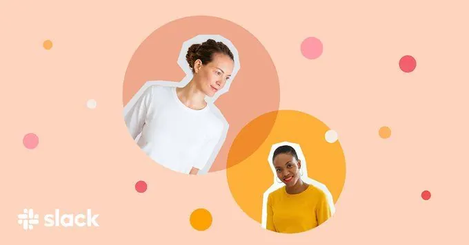 Warm illustration with circular avatars and communication theme, minimal, flat, light