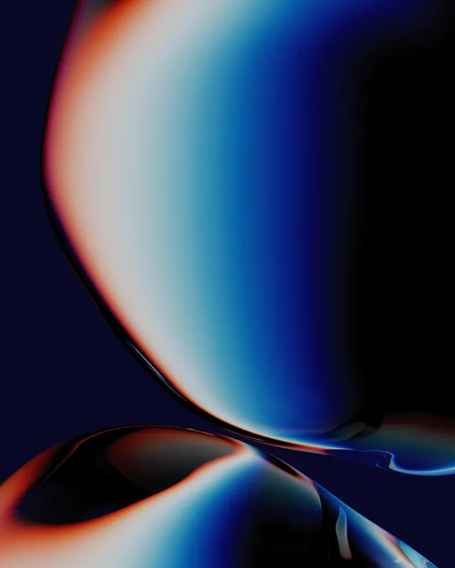 Abstract 3D Fluid Shapes, 3d-render, gradient-heavy, vibrant