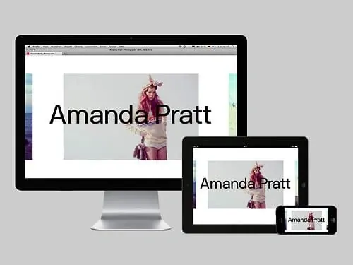 Amanda Pratt Website Mockup, minimal, light-mode, light
