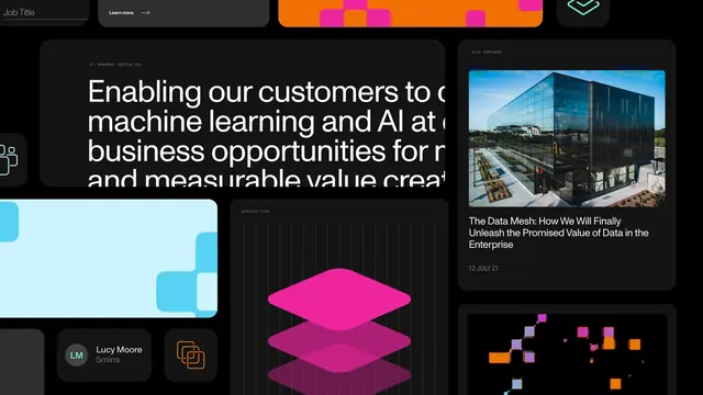 AI product interface, dark with neon gradient accents, dark-mode, geometric, dark