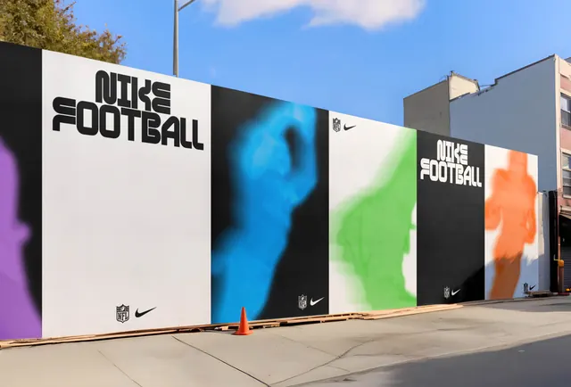 Nike Football Billboard Installation, minimal, editorial, vibrant