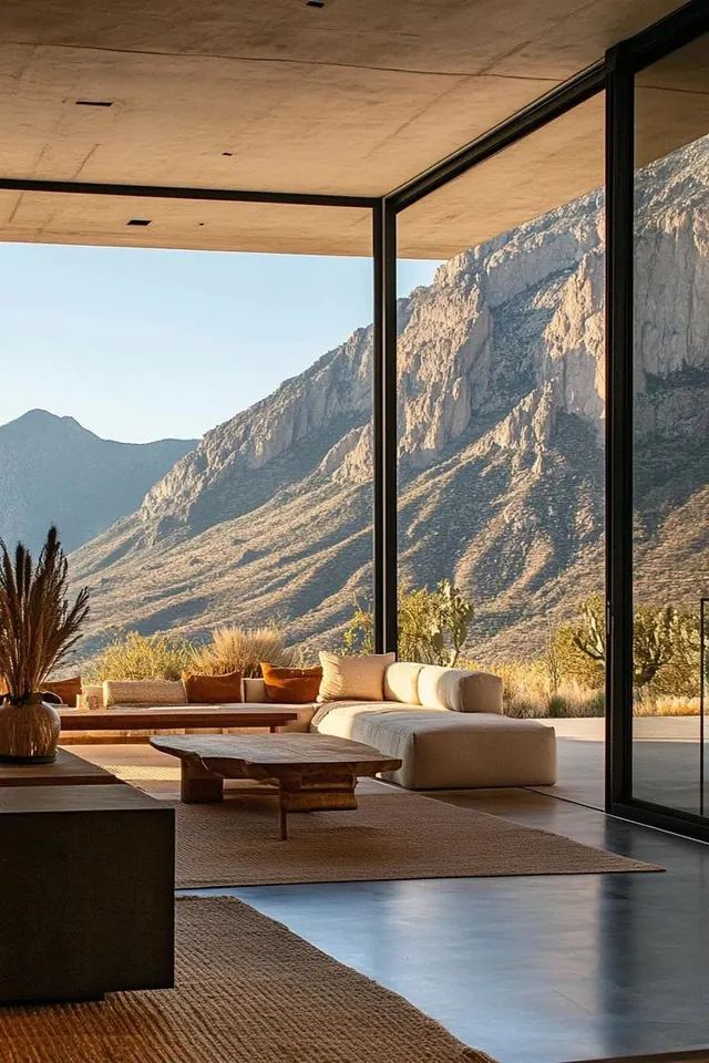 Modern Mountain Interior, minimal, luxury, warm