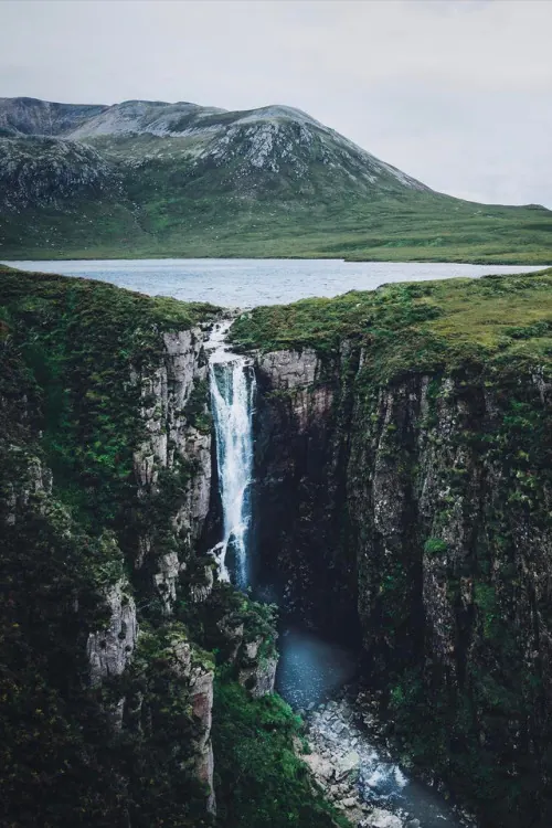 Waterfall Landscape, photographic, organic, muted