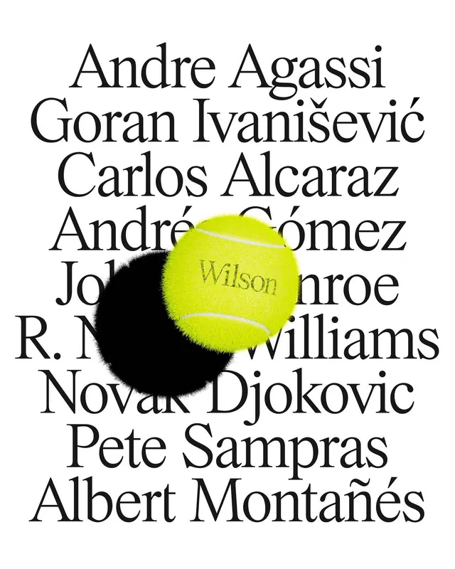 Tennis Player Name List with Ball Graphic
