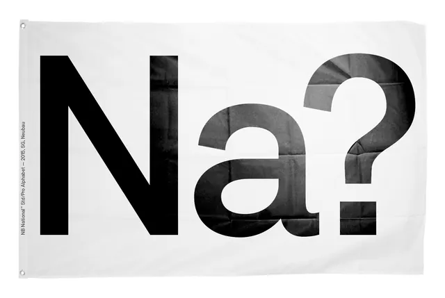 Na? Typography Graphic, brutalist, minimal, high-contrast