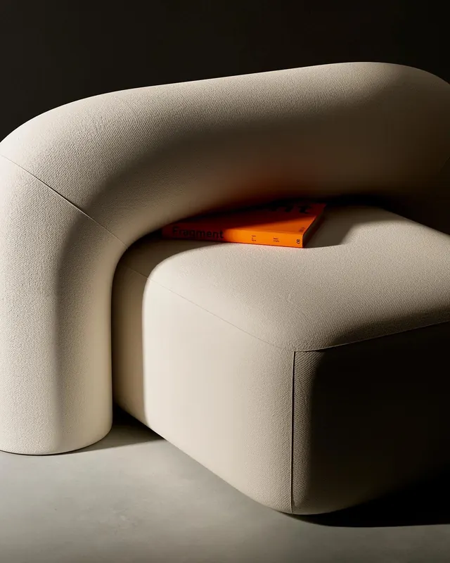 Curved Modular Seating, minimal, organic, light