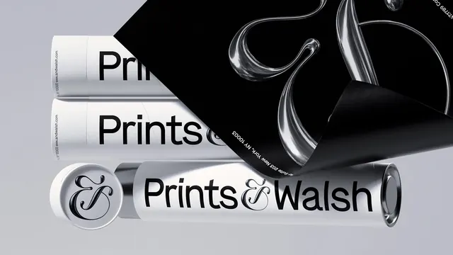 Prints & Walsh Wordmark Variations, minimal, corporate-clean, monochrome