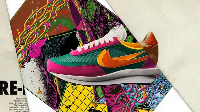 Colorful Sneaker Collage, maximalist, abstract, vibrant