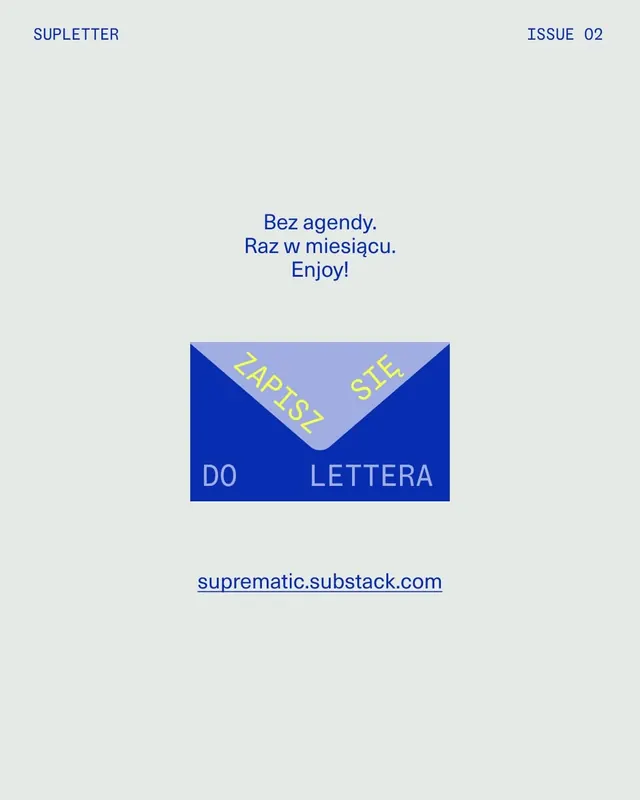 Supletter Issue 02 newsletter cover, minimal, swiss, light