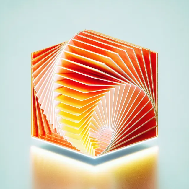 Abstract Geometric Folded Structure, geometric, abstract, warm