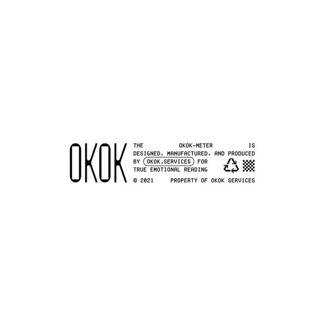 OKOK emotional reading service specification, minimal, corporate-clean, dark
