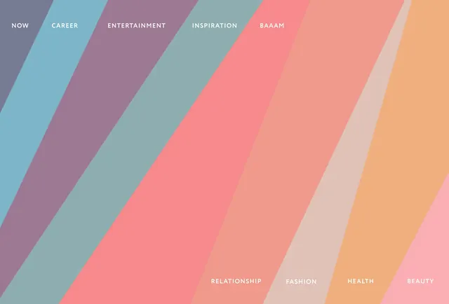 Diagonal Color Block Navigation, minimal, geometric, vibrant