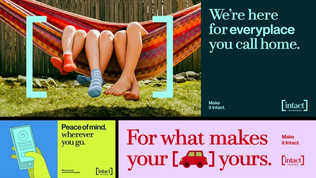 Energetic multi-panel lifestyle collage with bold typography, playful, photographic, vibrant