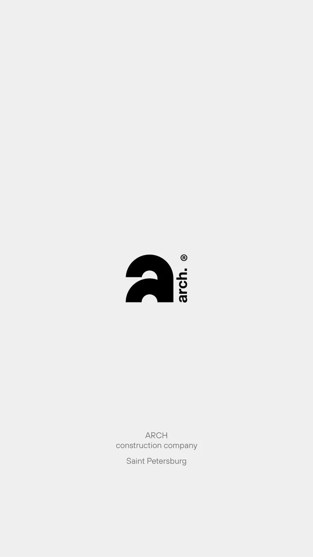 Arch construction company monochrome mark, minimal, monochrome, light