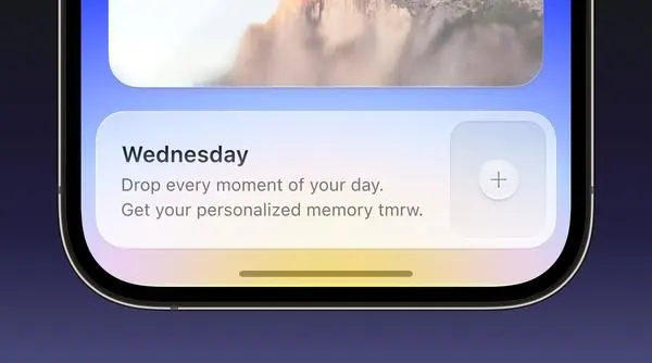 Soft-gradient mobile memory app card, minimal, gradient-heavy, cool
