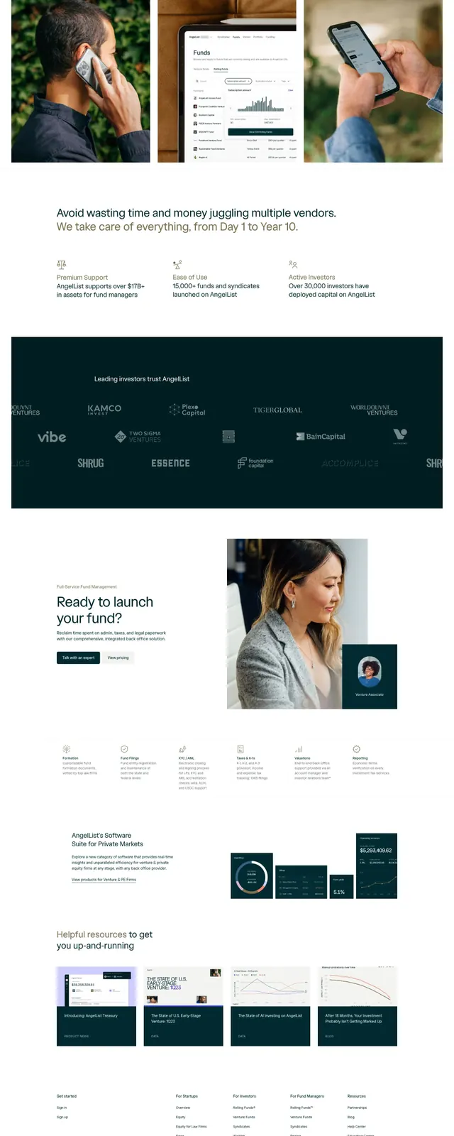 FinTech SaaS landing page with teal and warm accents, minimal, corporate-clean, light