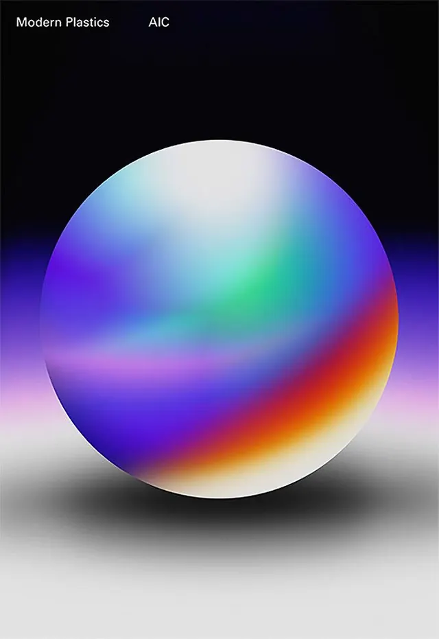 Modern Plastics Sphere, minimal, gradient-heavy, vibrant