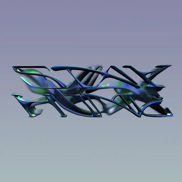 Abstract 3D Fluid Sculpture, abstract, 3d-render, cool