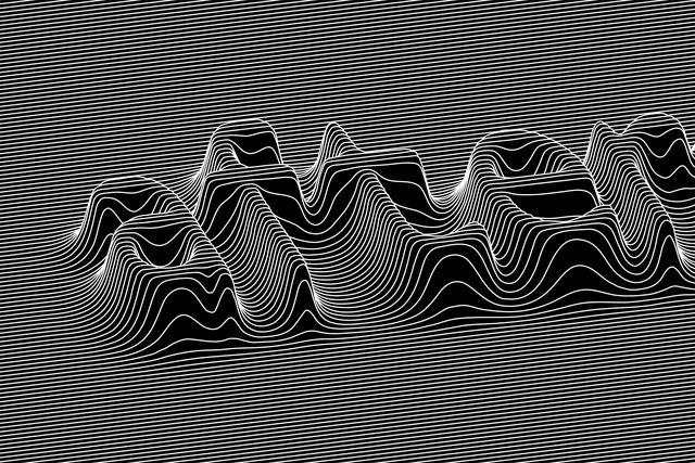 Abstract Line Waveform, minimal, monochrome, monochrome