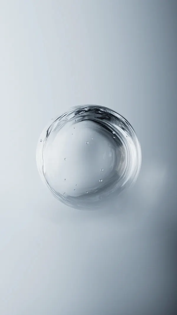 Glass Sphere on Light Background, minimal, glassmorphism, light