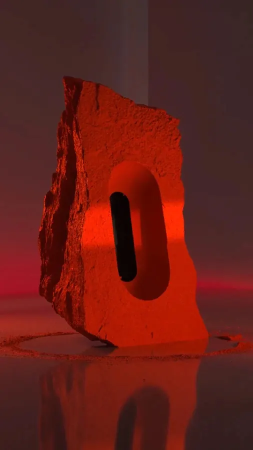 Abstract Red 3D Form