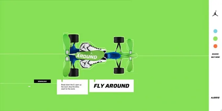 Fly Around Product Showcase, minimal, corporate-clean, vibrant