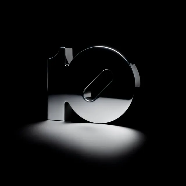 3D Metallic Logo, minimal, luxury, dark