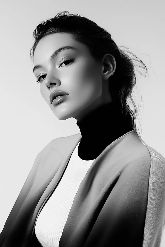 Monochrome Portrait Study, minimal, monochrome, monochrome