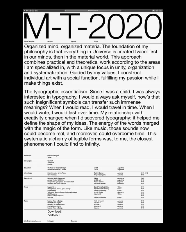 M-T-2020 Typography Specimen