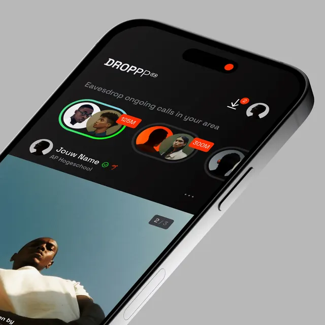 Dropp App Mobile Interface, dark-mode, minimal, dark