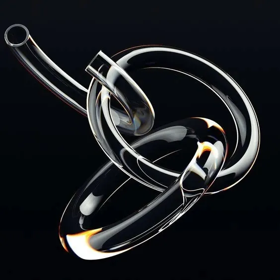 Abstract 3D Metallic Loop, 3d-render, luxury, dark