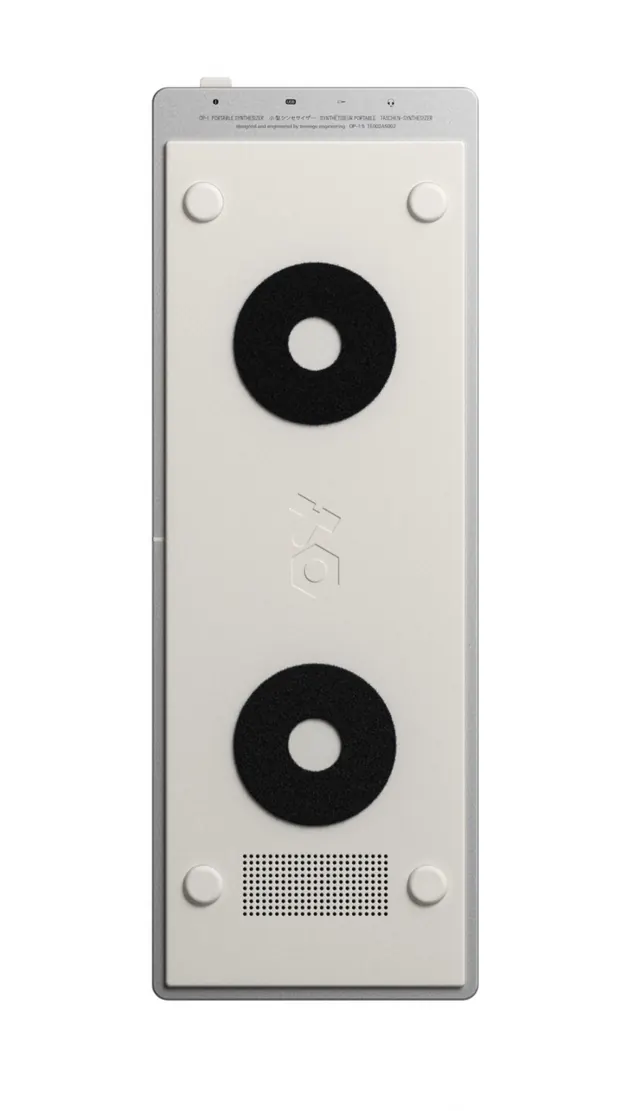 Minimal portable synthesizer mockup, minimal, technical, light