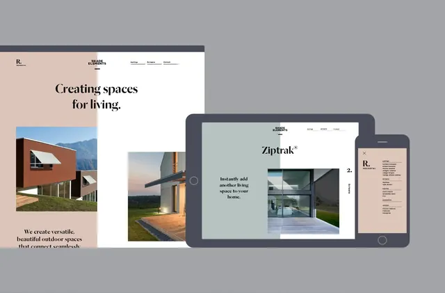 Real Estate Web and Mobile Interface Mockup, minimal, corporate-clean, light