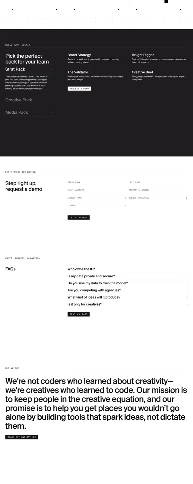 Springworks creative-tool marketing site, minimal, corporate-clean, light