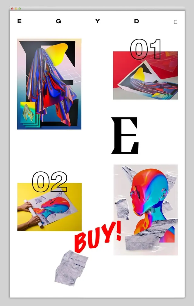 Experimental Collage Identity, maximalist, neo-brutalist, vibrant
