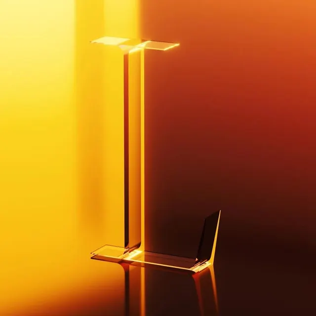 Golden Hour Light Sculpture, minimal, geometric, vibrant