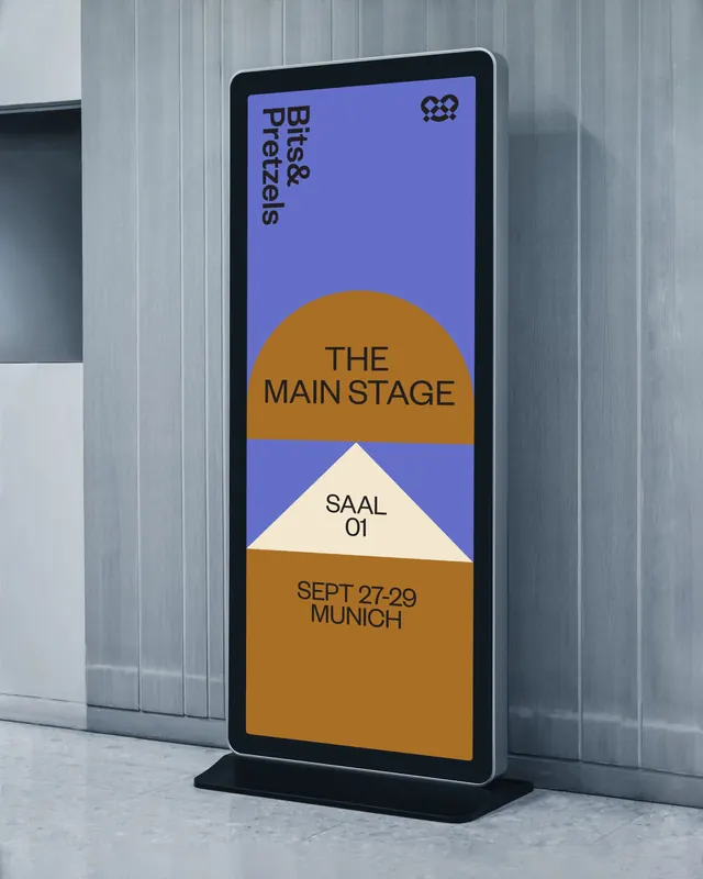 Bit & Pretzels geometric event poster, minimal, geometric, dark