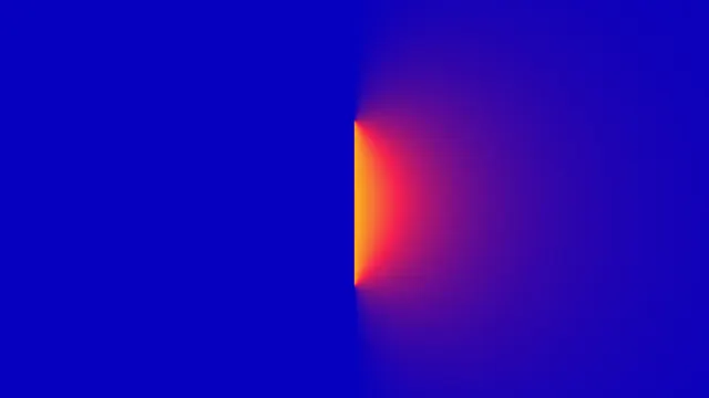Vertical glowing gradient bar on blue, minimal, gradient-heavy, dark