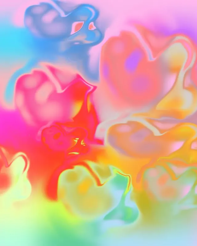 Abstract Gradient Hearts, gradient-heavy, organic, vibrant