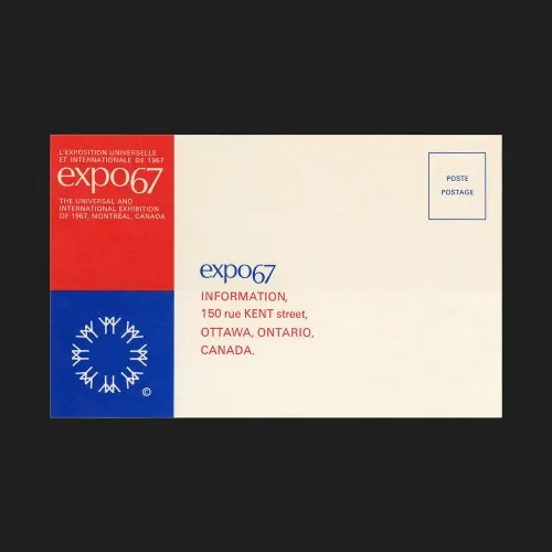 Expo 67 modernist postal card, retro, minimal, light