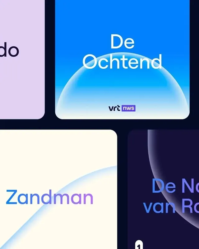 VRT NWS broadcast graphics with organic gradients, gradient-heavy, organic, gradient
