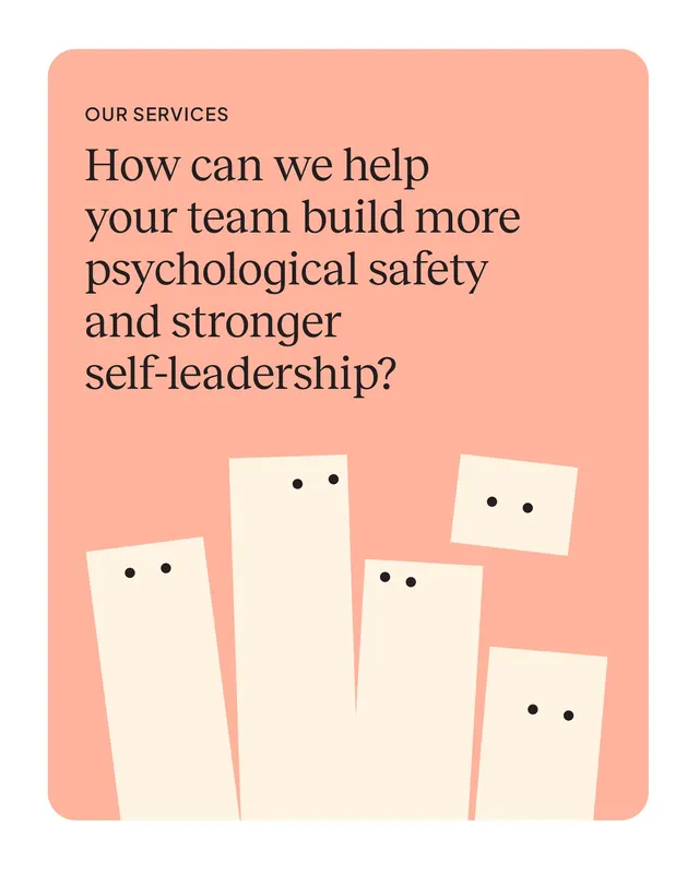 Coaching services card with peach background and abstract figures, minimal, organic, pastel